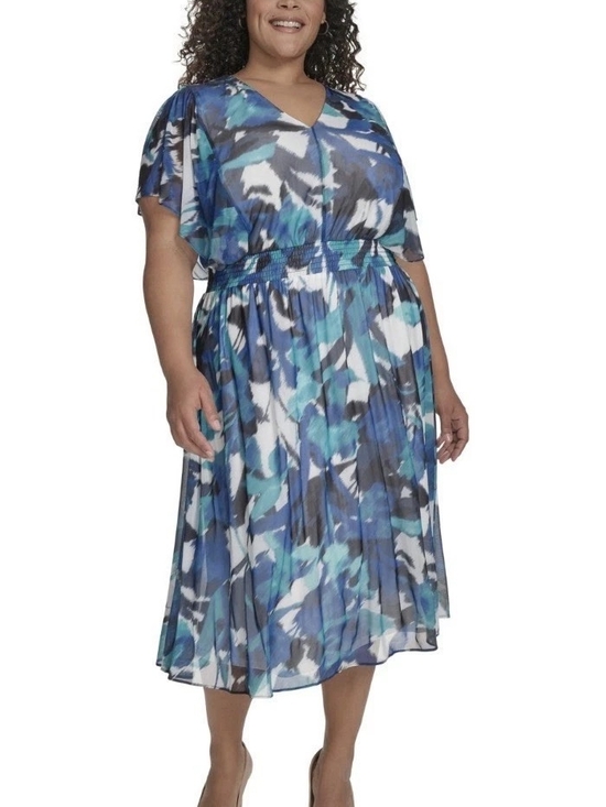 Dkny Dresses & Skirts - Flutter Sleeve Fit & Flare Midi Dress NWT